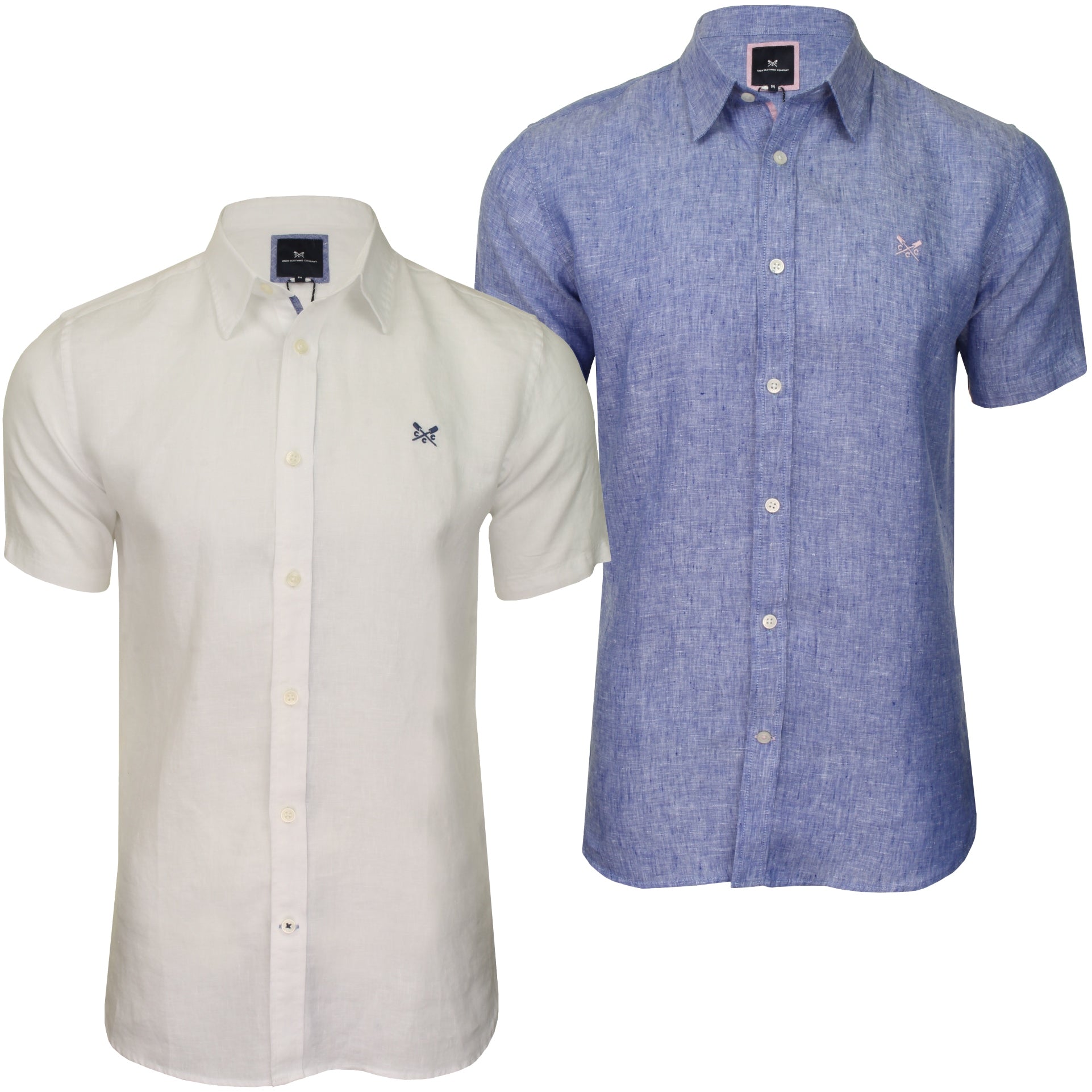 Crew Clothing Mens Pure Linen Shirt - Short Sleeved