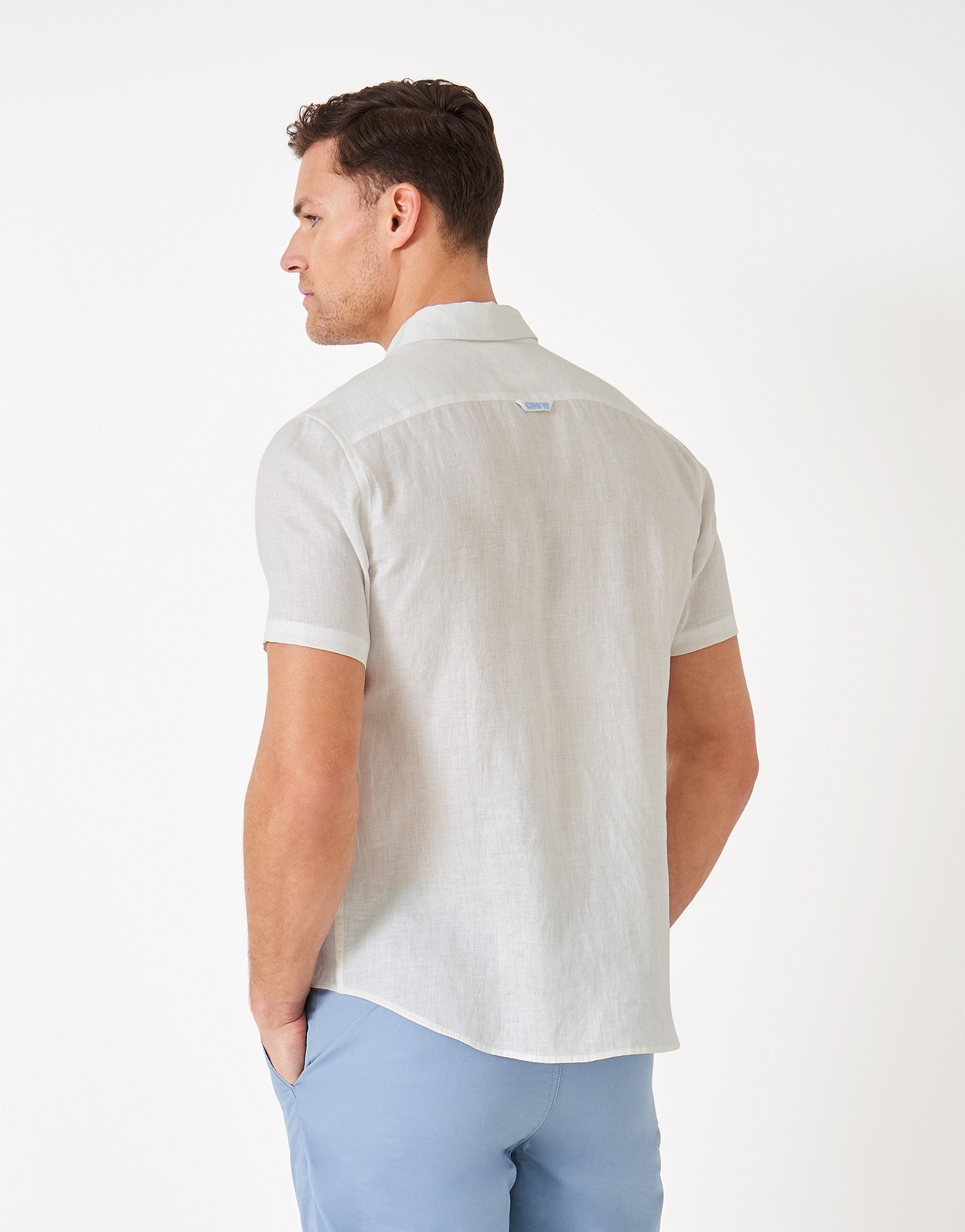 Crew Clothing Mens Pure Linen Shirt - Short Sleeved