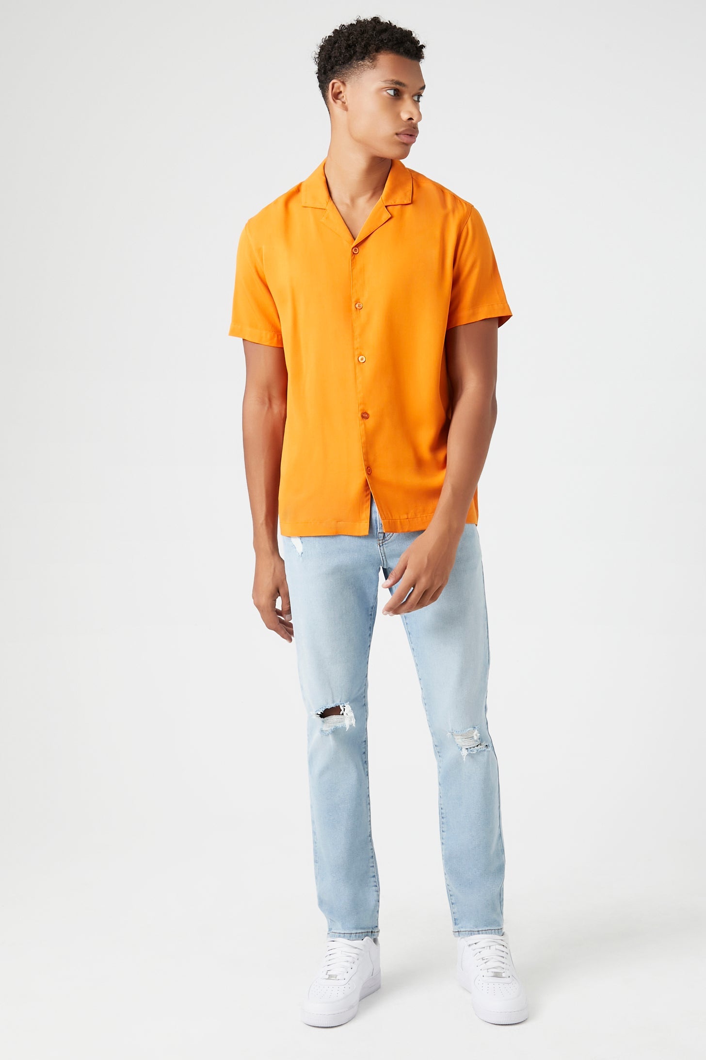 Cuban Collar Short-Sleeve Shirt