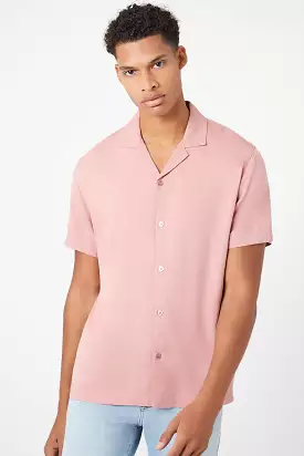 Cuban Collar Short-Sleeve Shirt