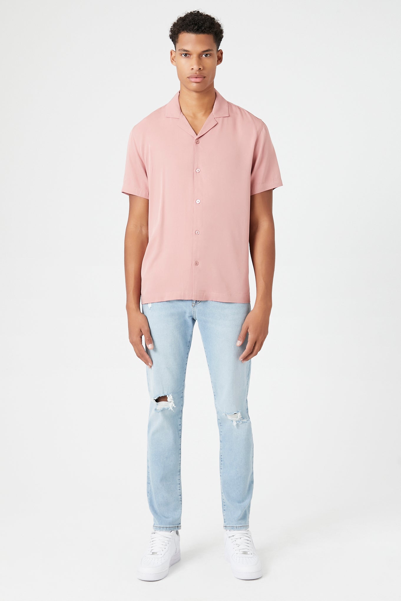 Cuban Collar Short-Sleeve Shirt