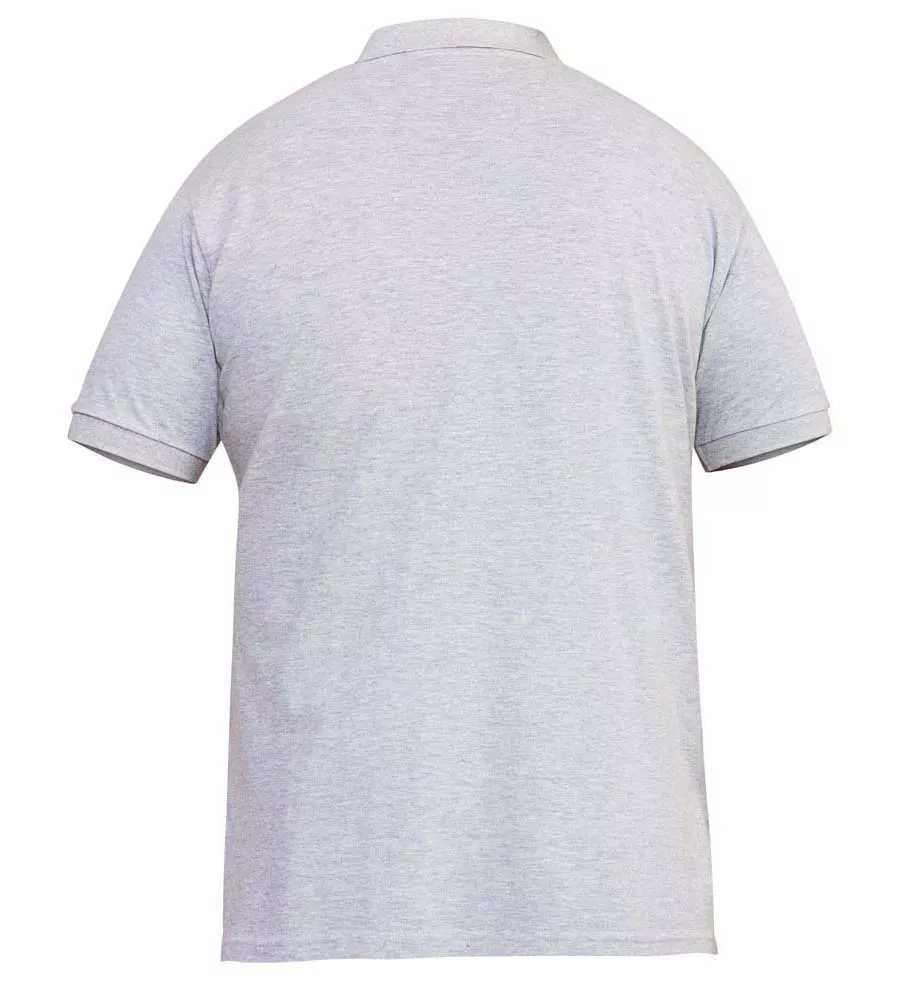 D555 Mens Fully Combed Grey Pique Polo Shirt With Pocket (GRANT GREY)