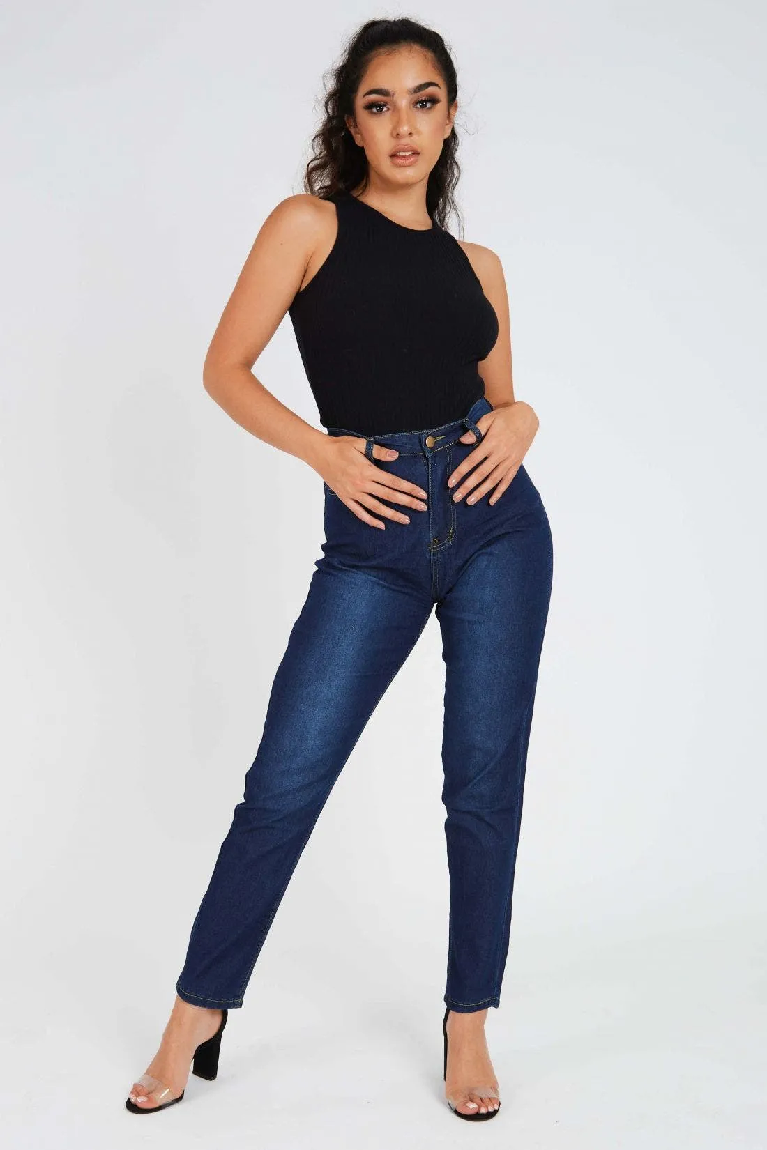 Denim Mid Rise Skinny Jeans