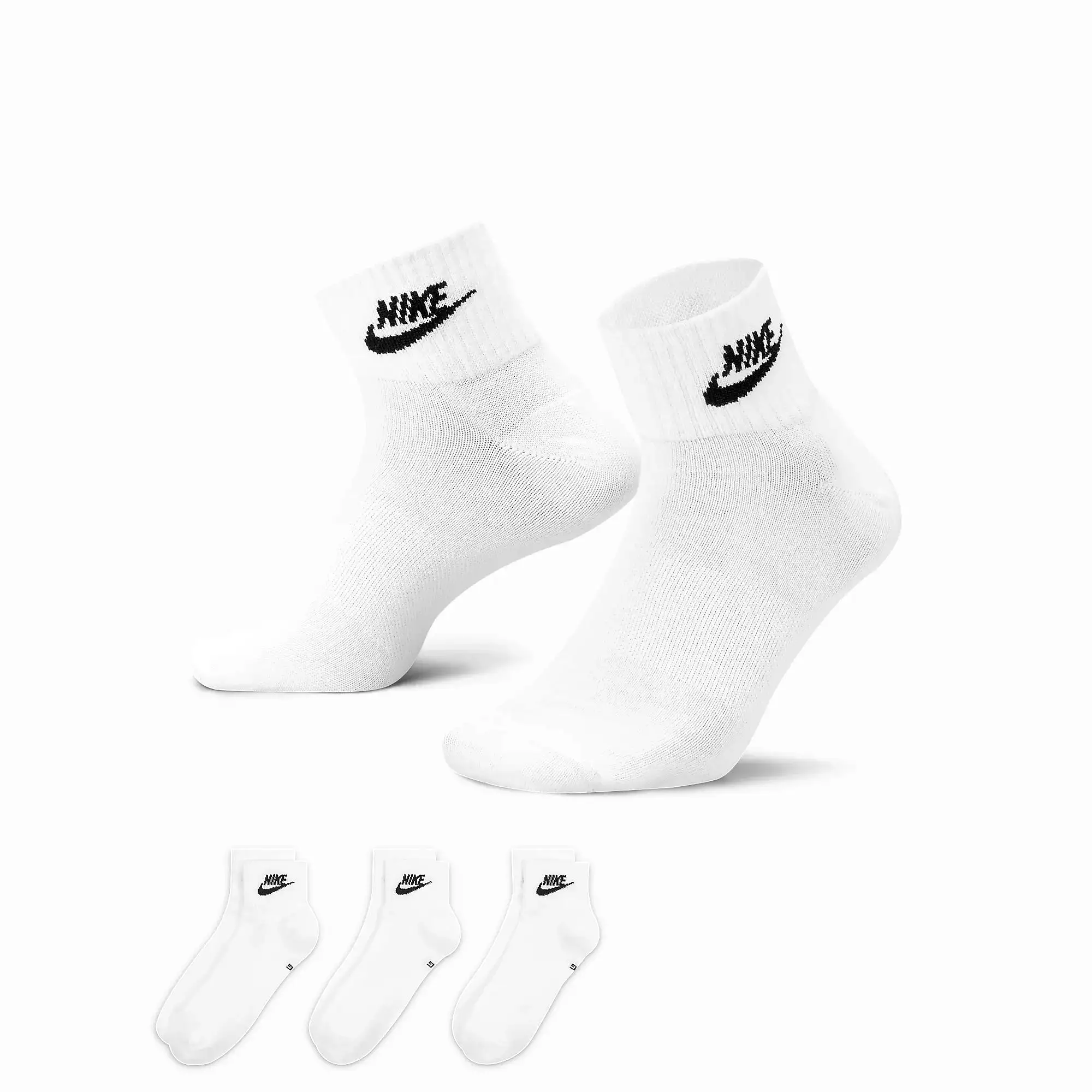 EVERYDAY ESSENTIAL ANKLE SOCKS (3 PAIRS) 'WHITE/BLACK'