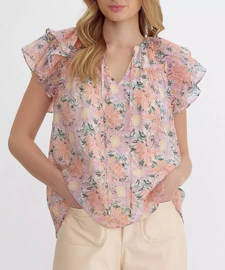 Floral Print Top - Pink Multi