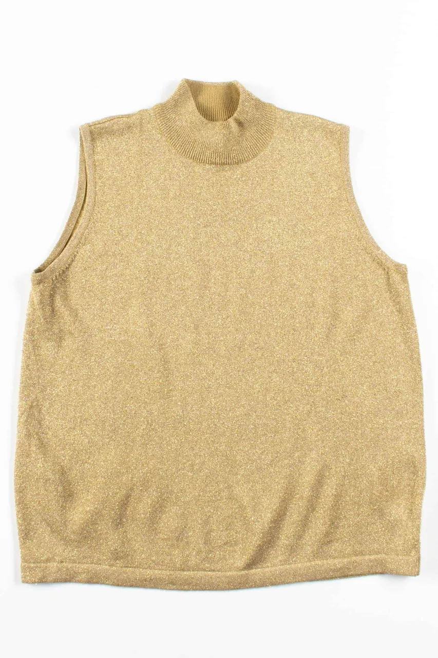 Gold Metallic Sleeveless Top