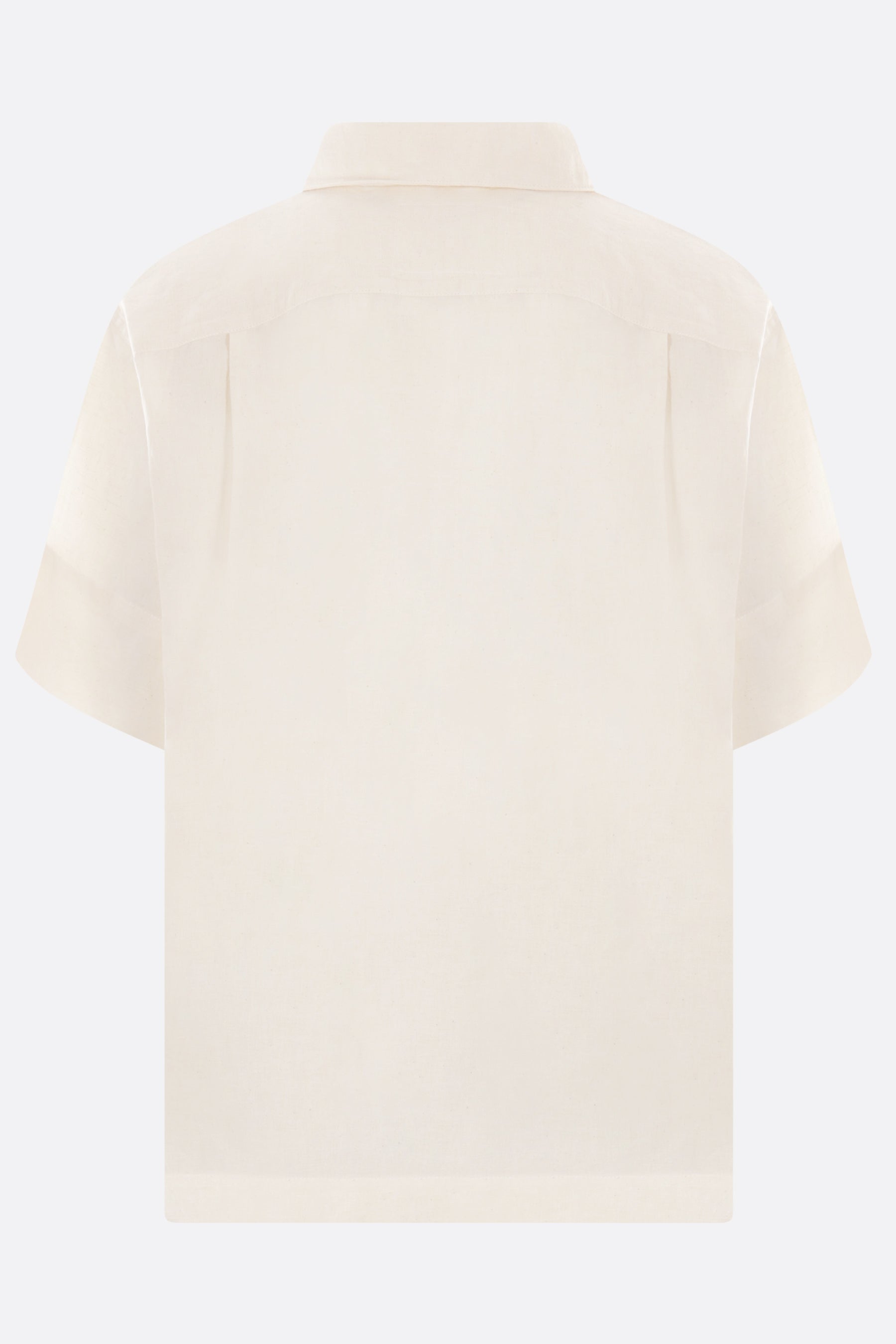 Greetings oversized short-sleeved shirt in cotton and linen