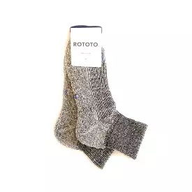 Hemp + Organic Cotton Pile Ankle Socks - Black