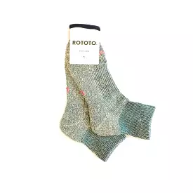 Hemp + Organic Cotton Pile Ankle Socks - Sea Green