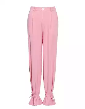 High Waisted Wide Laced Ankle Pants