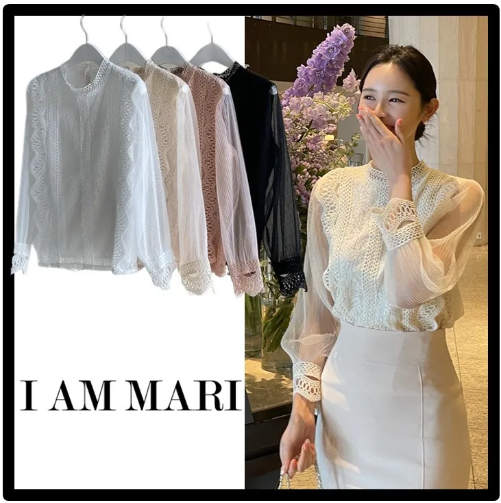 I AM MARI  |Casual Style Street Style Logo Shirts & Blouses