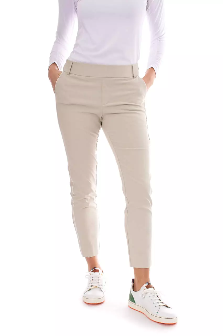 Khaki Stretch Ankle Pant