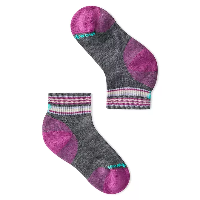 Kids' Hike Light Cushion Ankle Socks - Gray/Purple