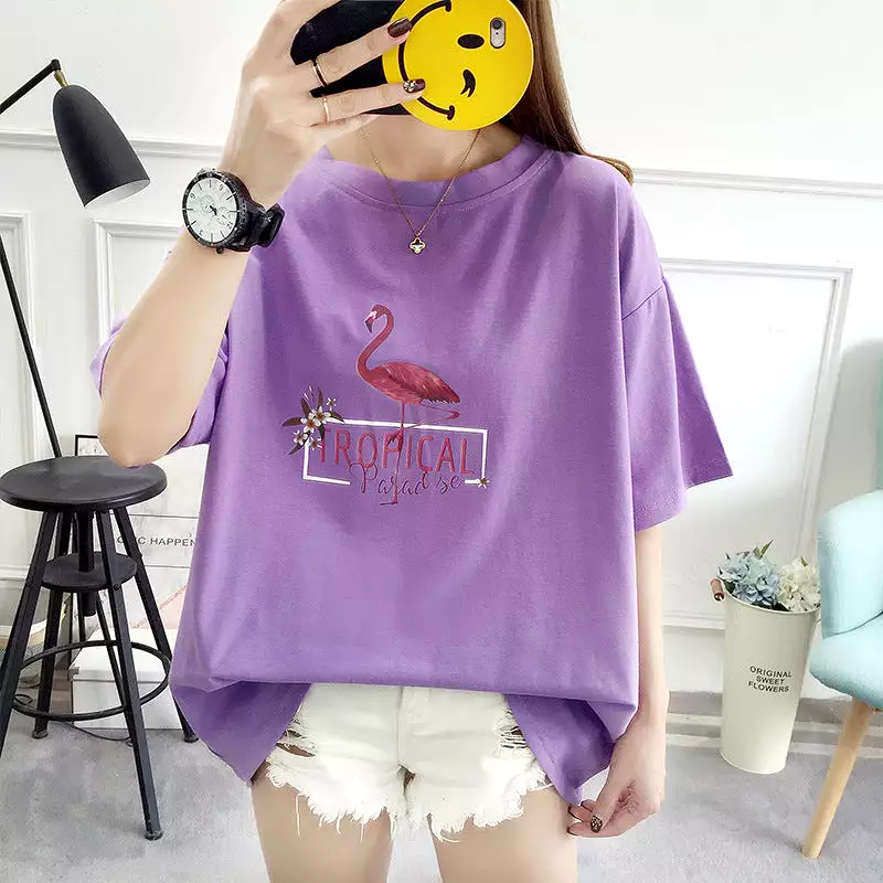 Korean style loose short-sleeved tops