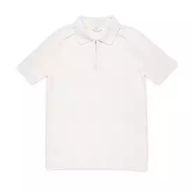 Lauter short-sleeved knitted zipped polo in compact cotton