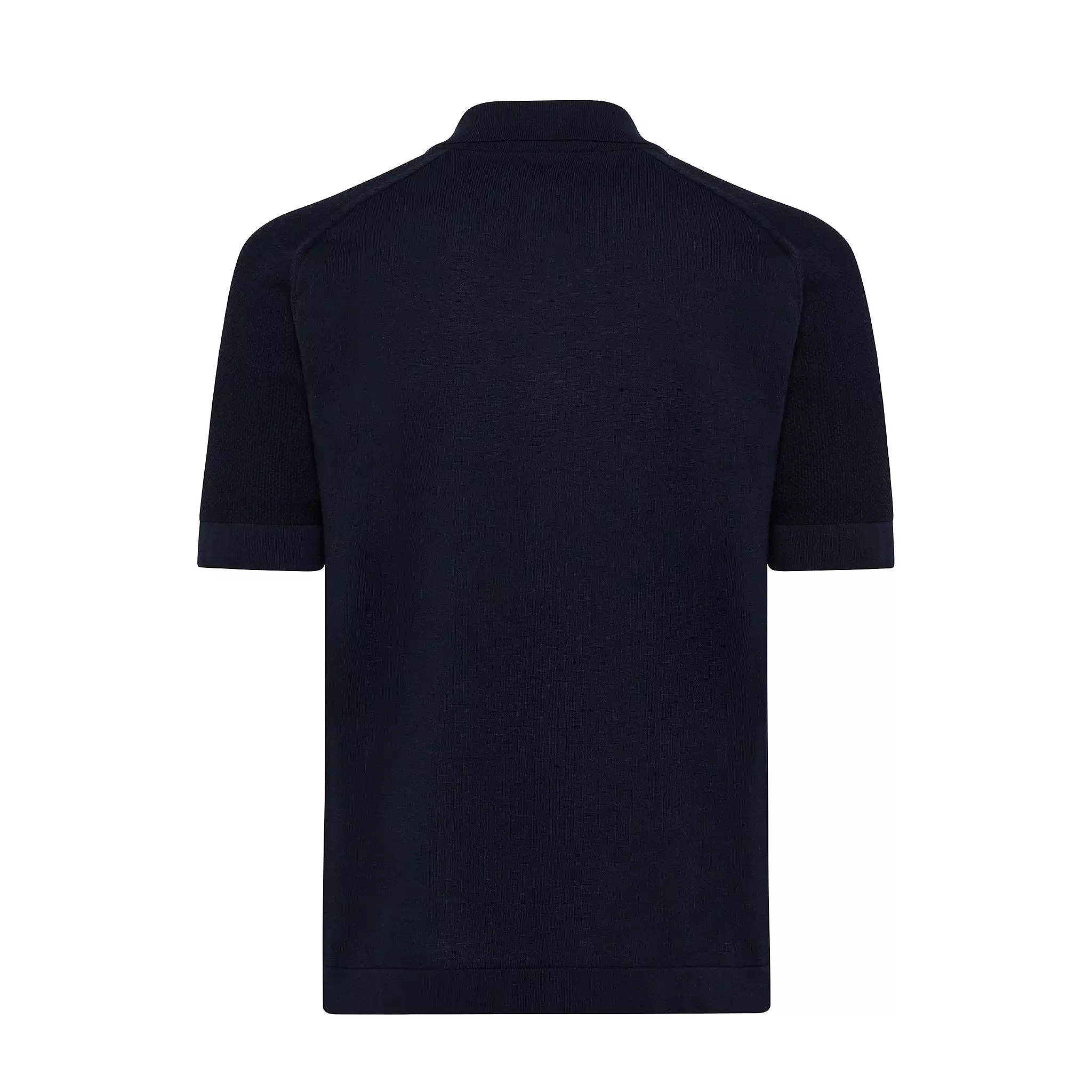 Lauter short-sleeved knitted zipped polo in compact cotton