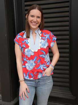 Living for It Floral Blouse