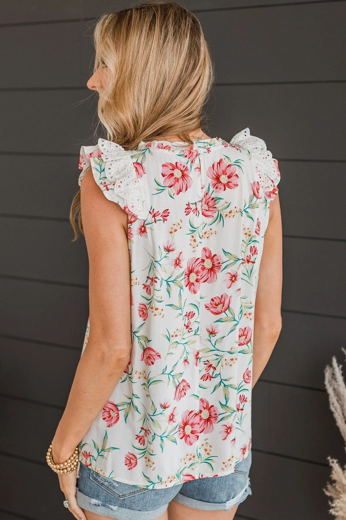 Living For This Floral Blouse- Ivory