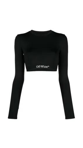 Logo Band Long Sleeve Top - Black