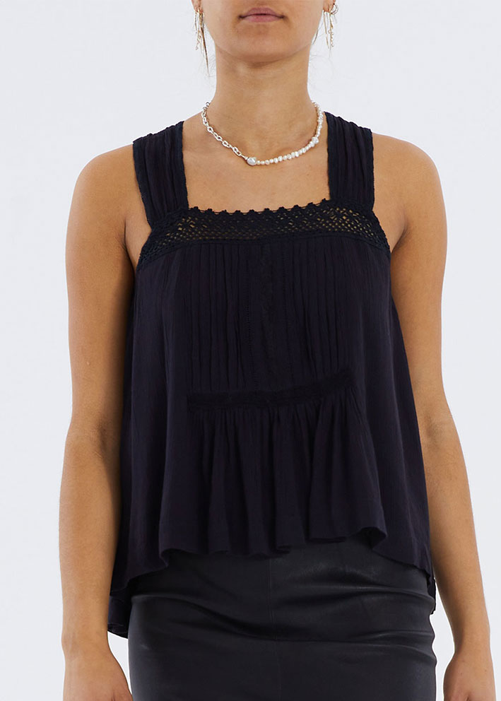 Lollys Laundry Newton Top - Washed Black