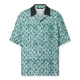 Louis Vuitton Monogram Pointilism Crepe Short Sleeved Blue Haze Shirt