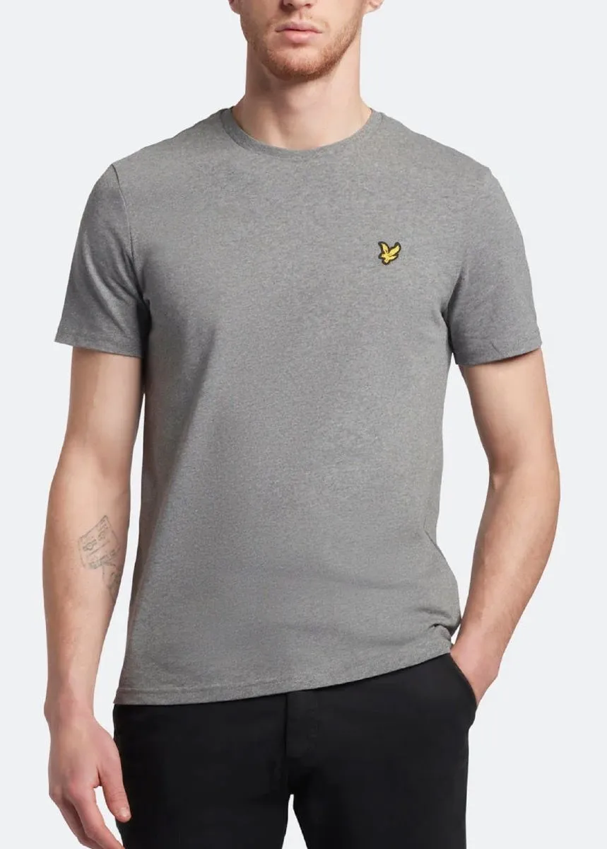 Lyle & Scott Plain Crew Neck T-Shirt Mid Grey Marl