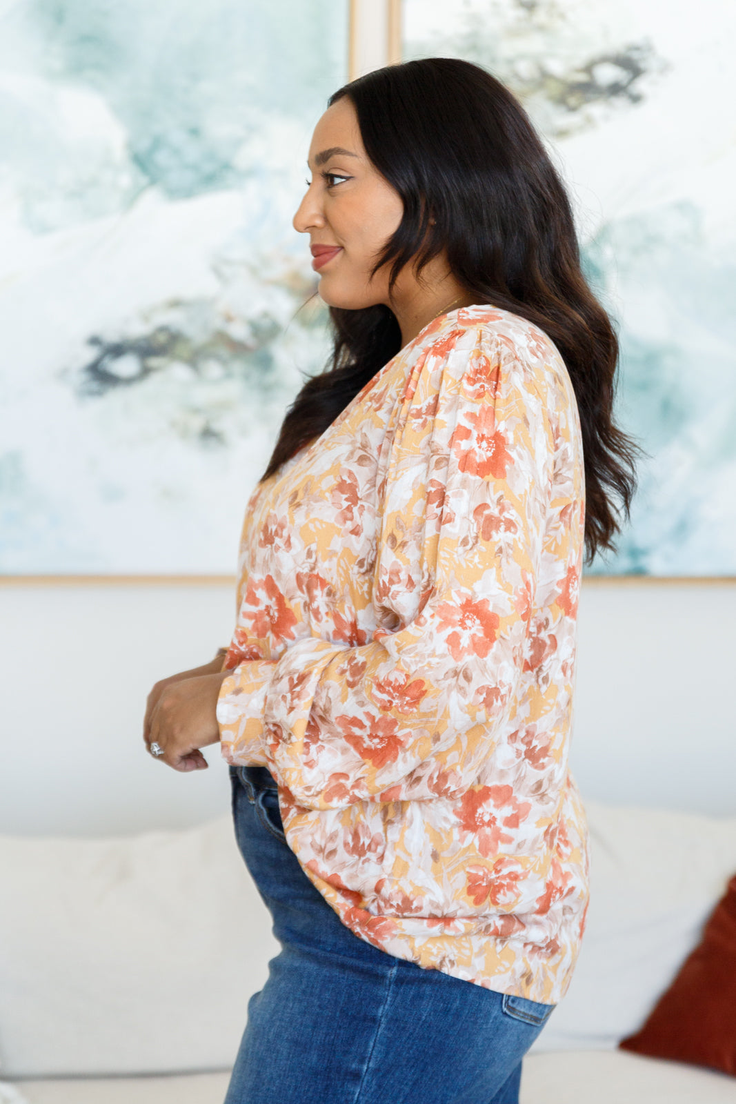 Marigold Dreams Floral Blouse