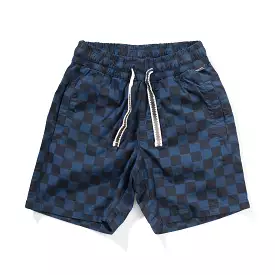 Munster Kids Flagged Wash Short - Denim Check