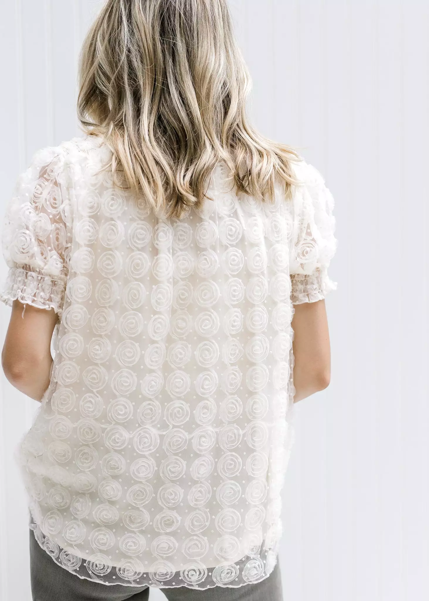 Natural Lace Floral Blouse