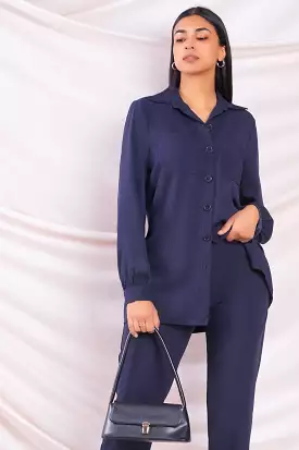 Navy Long Relaxed Shirt