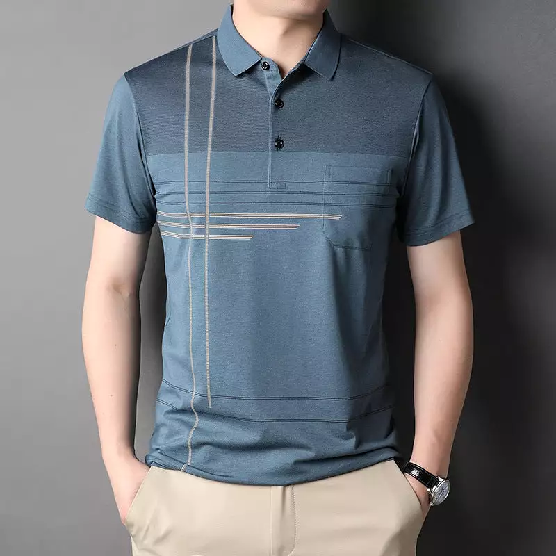 New Summer Middle-aged Short-sleeved Dad Polo Shirt