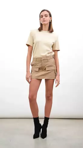 Parentezi - Pima Shoulder Pad Tee - Sand