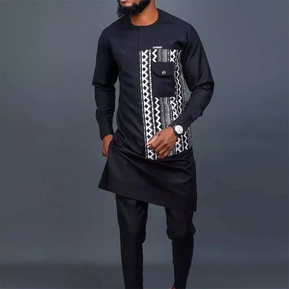 Printed Long Top African Clothing Outfit Set