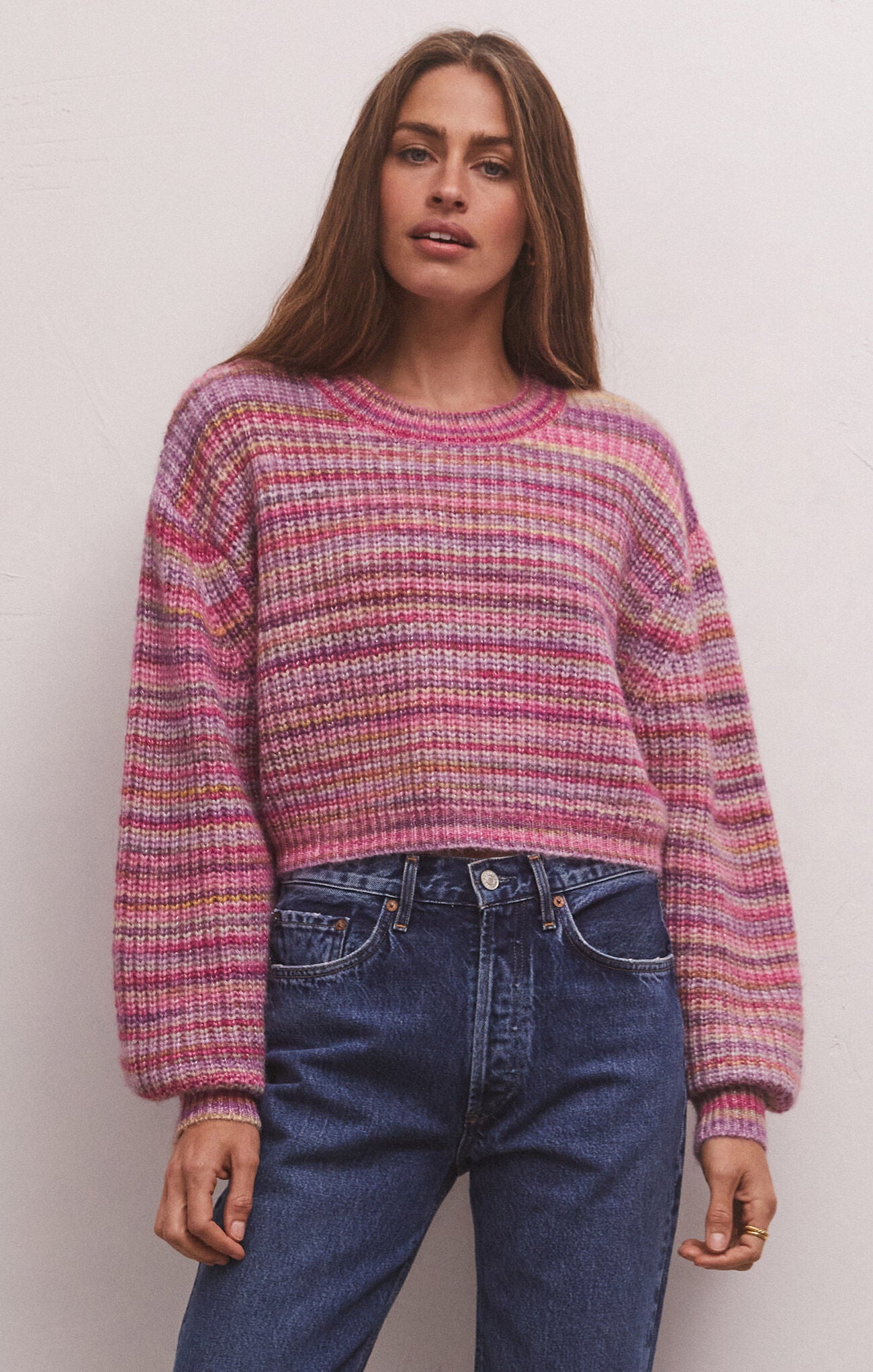 Prism Metallic Stripe Sweater