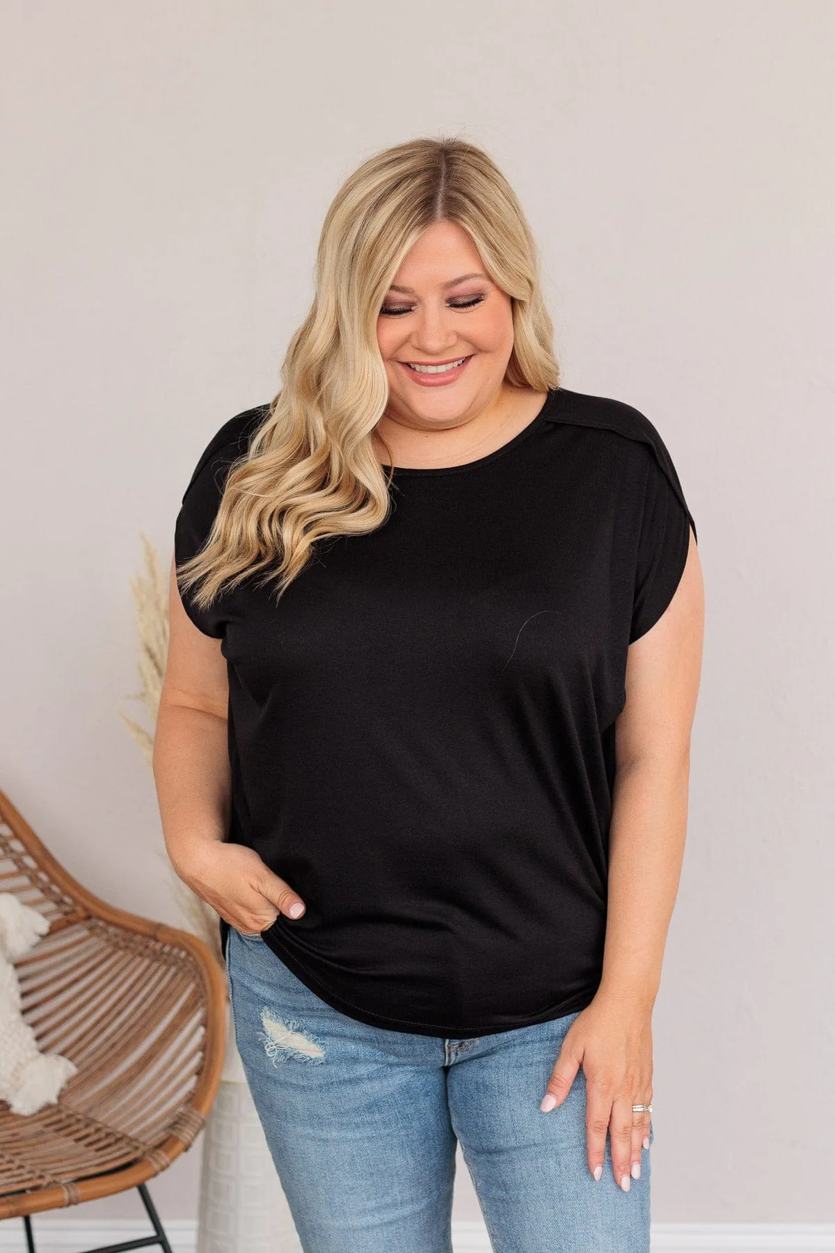 Shake Things Up Sleeveless Top- Black