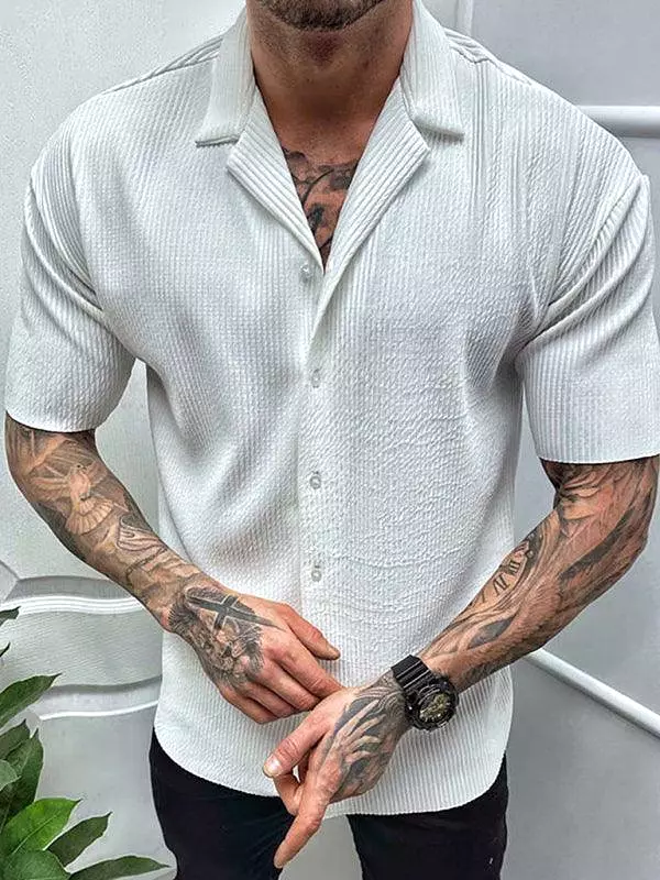 Short-Sleeved Casual Men Shirt