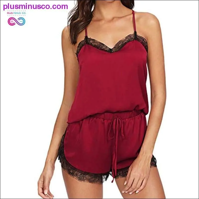 Sleeveless Strap Lace Trim Satin Cami Top Nightwear Femme