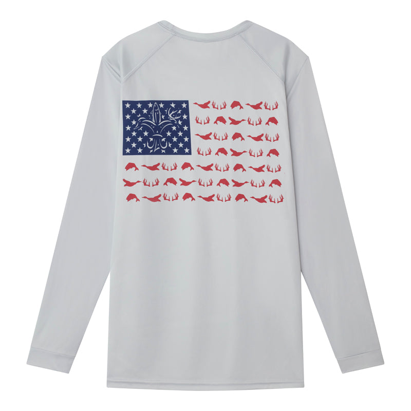 Sportsman Youth American Flag Performance Shirt