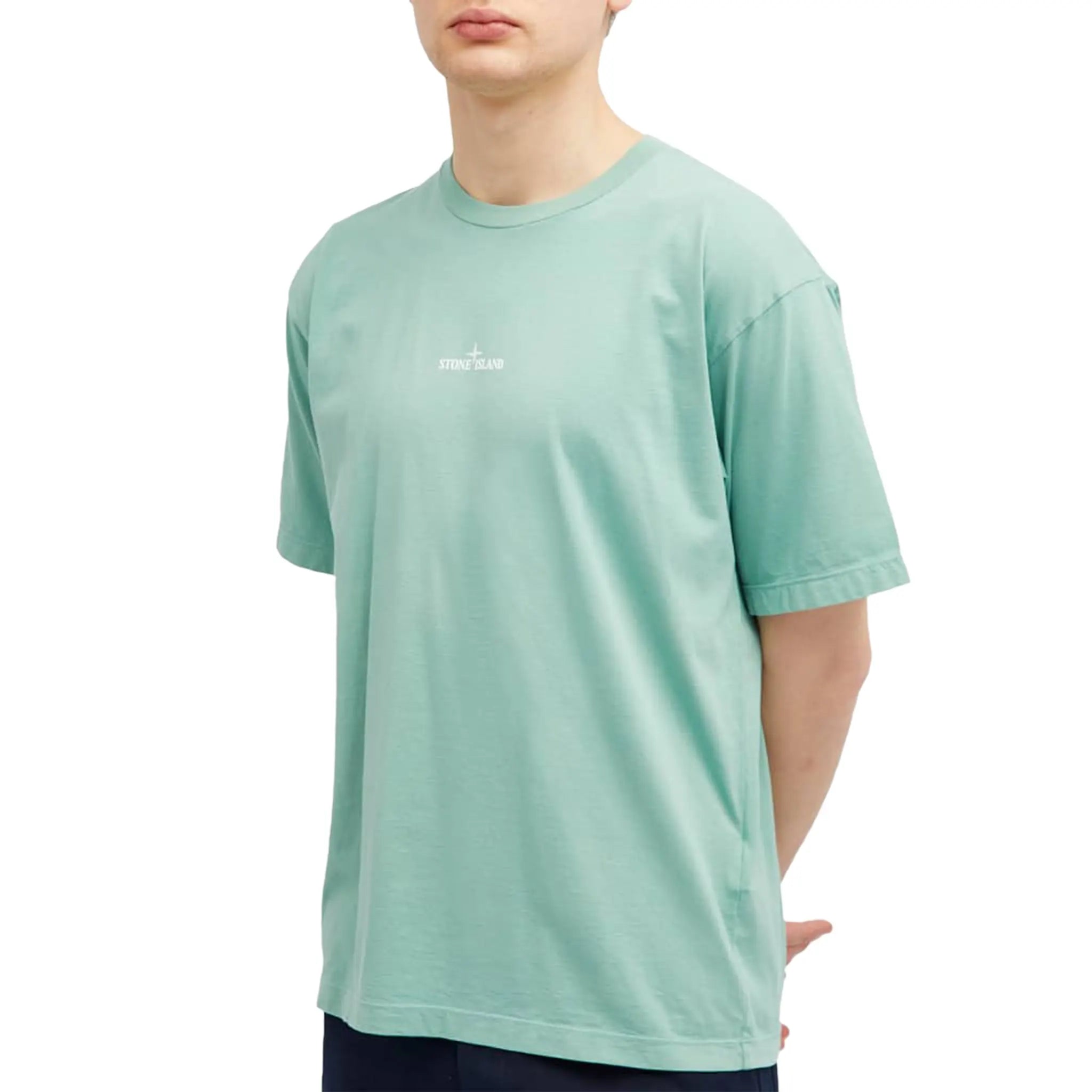 Stone Island Paint 1 Short Sleeved Green T Shirt