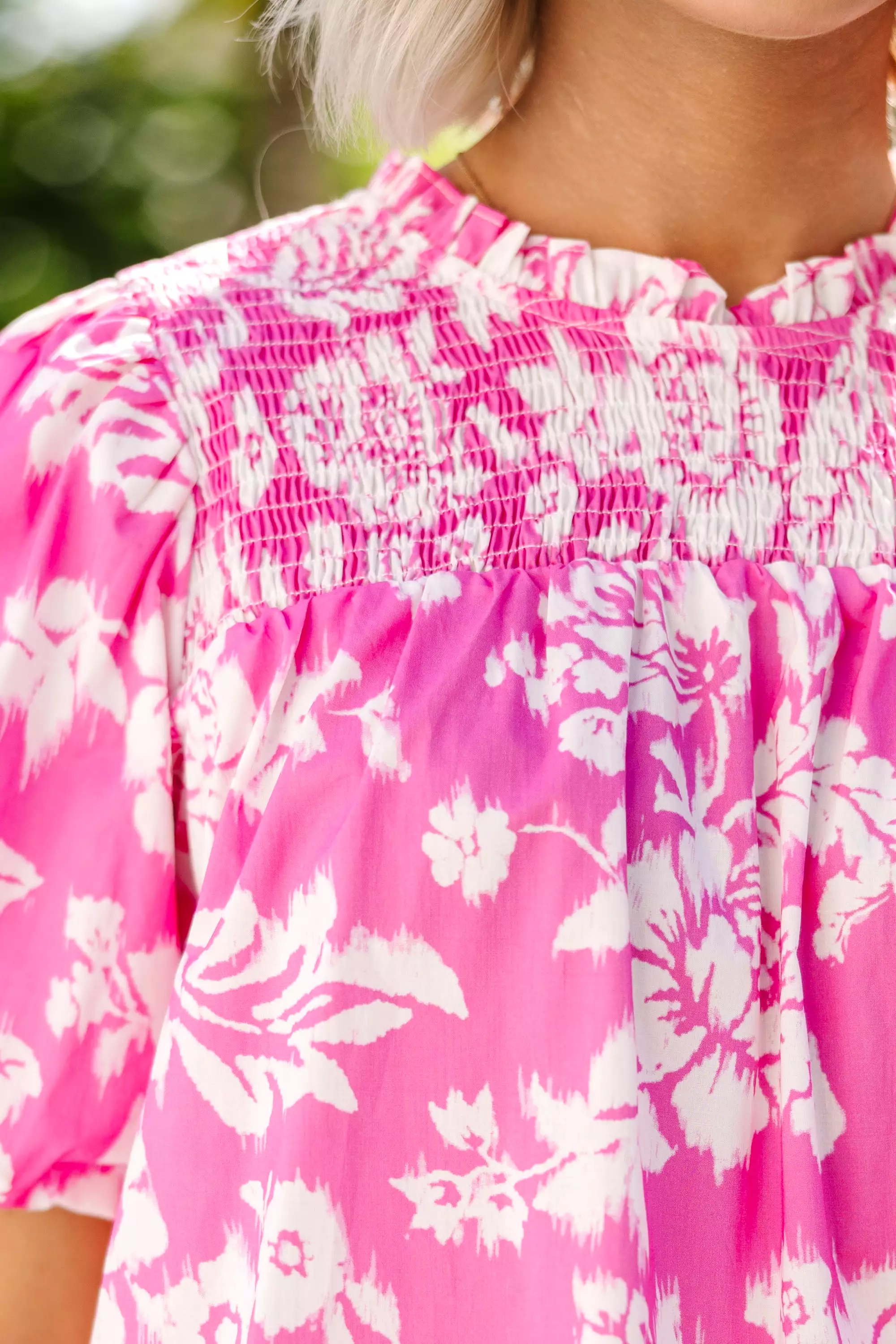 Talk To Me Pink Floral Blouse