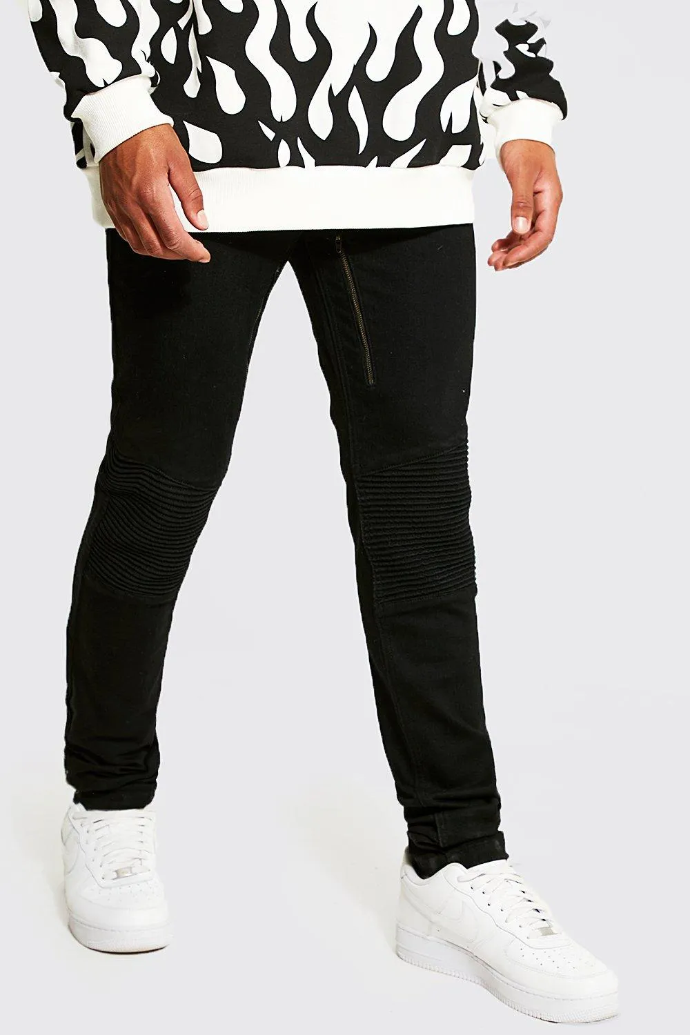 Tall Skinny Biker Jean With Zip Detail