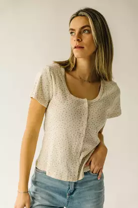 The Fennville Ditsy Floral Blouse in Cream