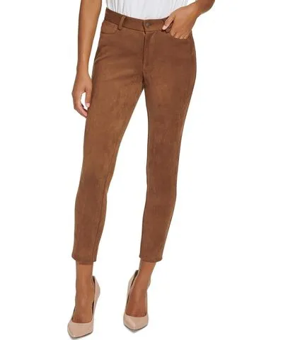 Tommy Hilfiger Womens Faux Suede High Rise Ankle Pants