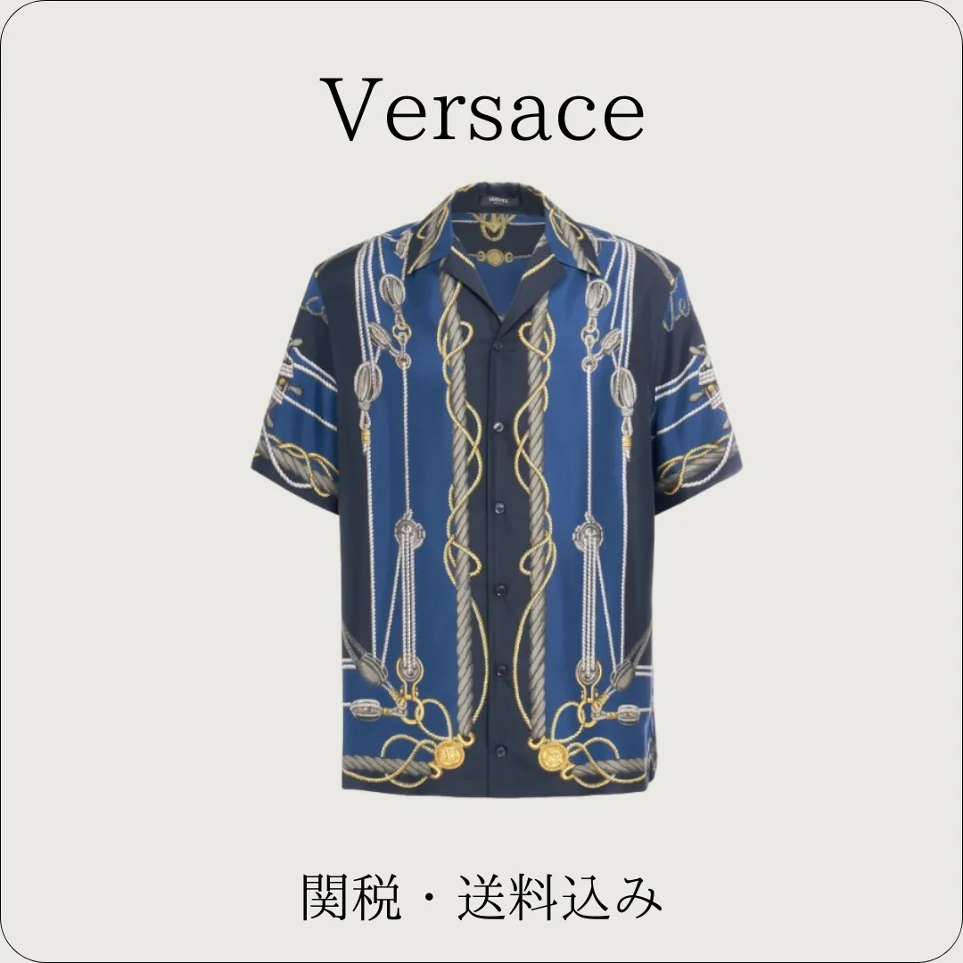 VERSACE  |Paisley Silk Short Sleeves Front Button Luxury Shirts