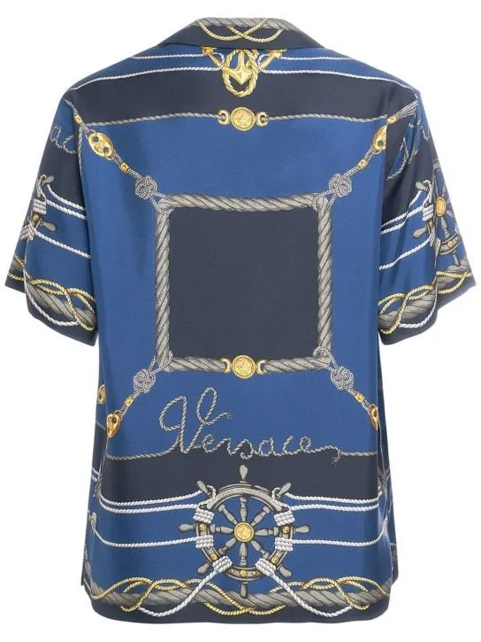 VERSACE  |Paisley Silk Short Sleeves Front Button Luxury Shirts