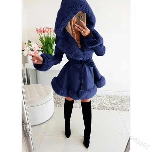 Women's Fashion Solid Color Patchwork Single Breasted Coat Coat