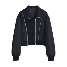 Women's Streetwear Solid Color Zipper Zipper Coat