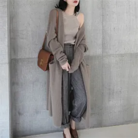 Women's Vacation Solid Color Pocket Coat Woolen Coat