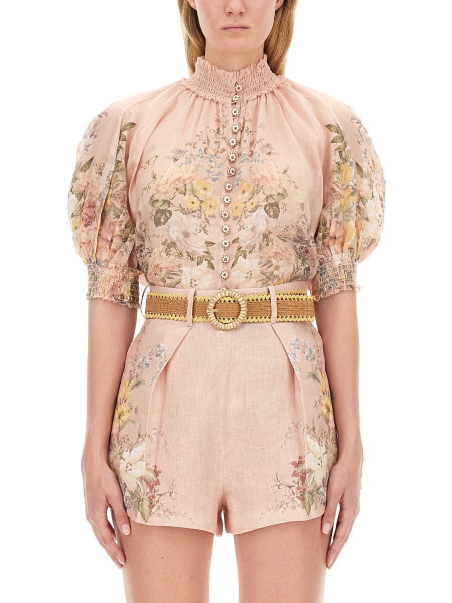 ZIMMERMANN    BLOUSE WITH FLORAL PATTERN